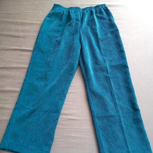 Alfred Dunner teal corduroy "Classic Fit" pant